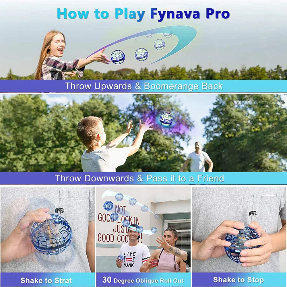 ORIGINAL Flynova Pro Flying Spinner Ball Kids Children Boomerang Mini UFO Drone Magic Fidget Spinner Toys Adult Christmas Gift images - 6