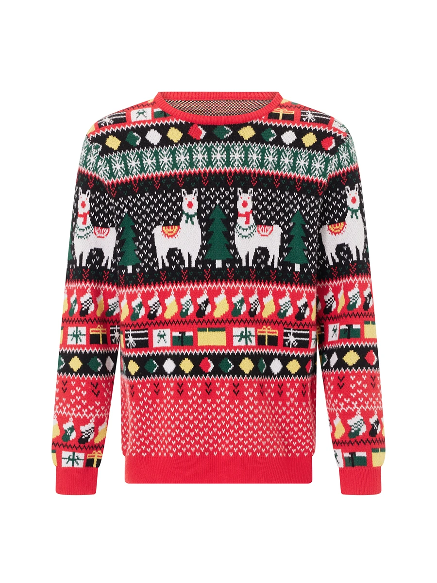 Одинаковый рождественский свитер для всей семьи Рождественская елка вязаный