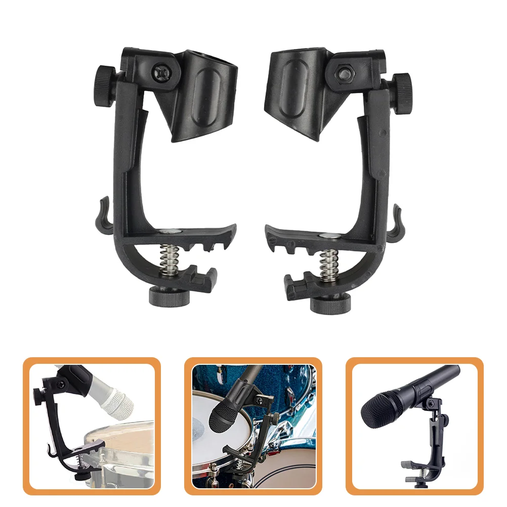 

2pcs Drum Microphone Clips Adjustable Microphone Clamps Microphone Bracket