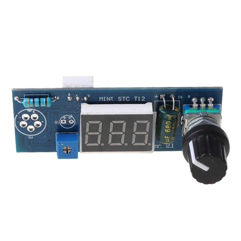 

PCB Board Attemperator Digital Soldering Iron 12-24V 6.7x2.5x2.3cm Blue Heating Indicator Light Knob For Welding