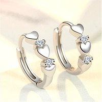 new fashion small heart hoop earrings for women luxury micro paved cz crystal round earrings wedding party jewelry gifts brincos