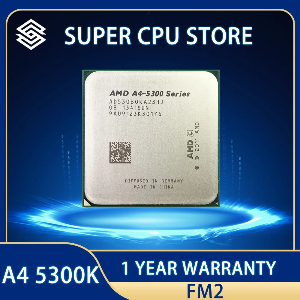 

AMD A4-Series A4-5300 A4 5300 A4 5300K A4 5300B 3.4 GHz Dual-Core CPU AD530BOKA23HJ / AD5300OKA23HJ Socket FM2