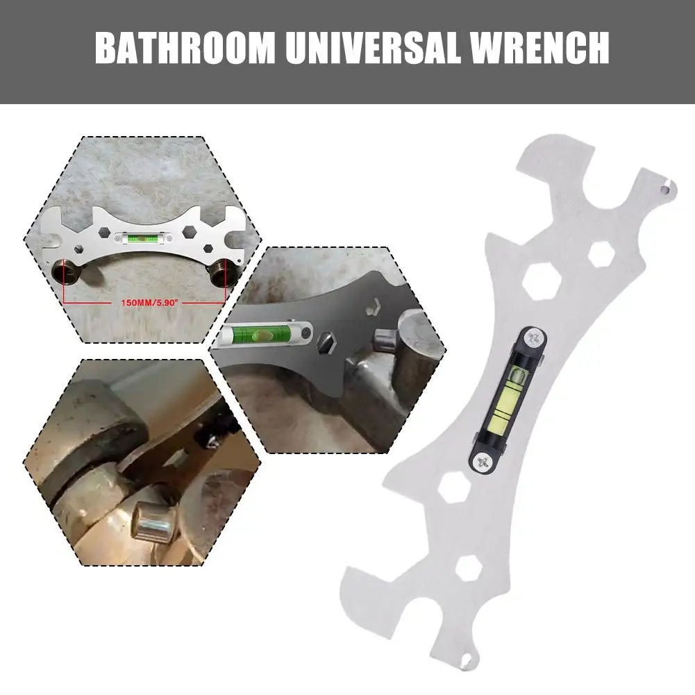 

Special Wrench Tools Level Shower Faucet Installation Ruler Bathroom Hexagonal Distance Tool Curved Wrench Level Measuring J6E9