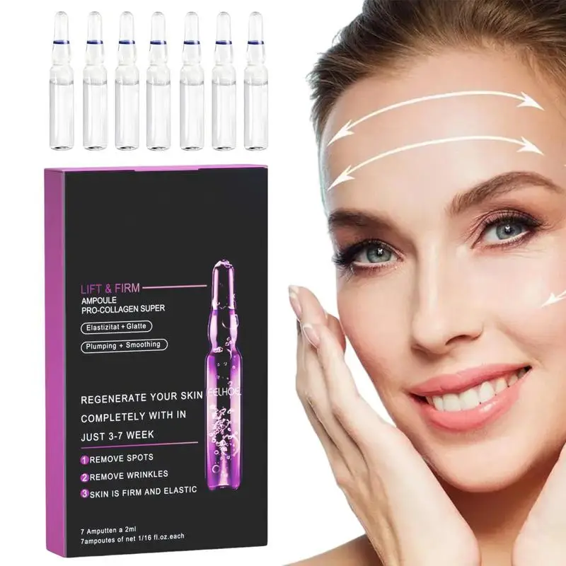 

7 Bottles/Set Ceramide Ampoule Face Serums Brightening Moisturizing Water Essence For Women And Men Reduced Dullness