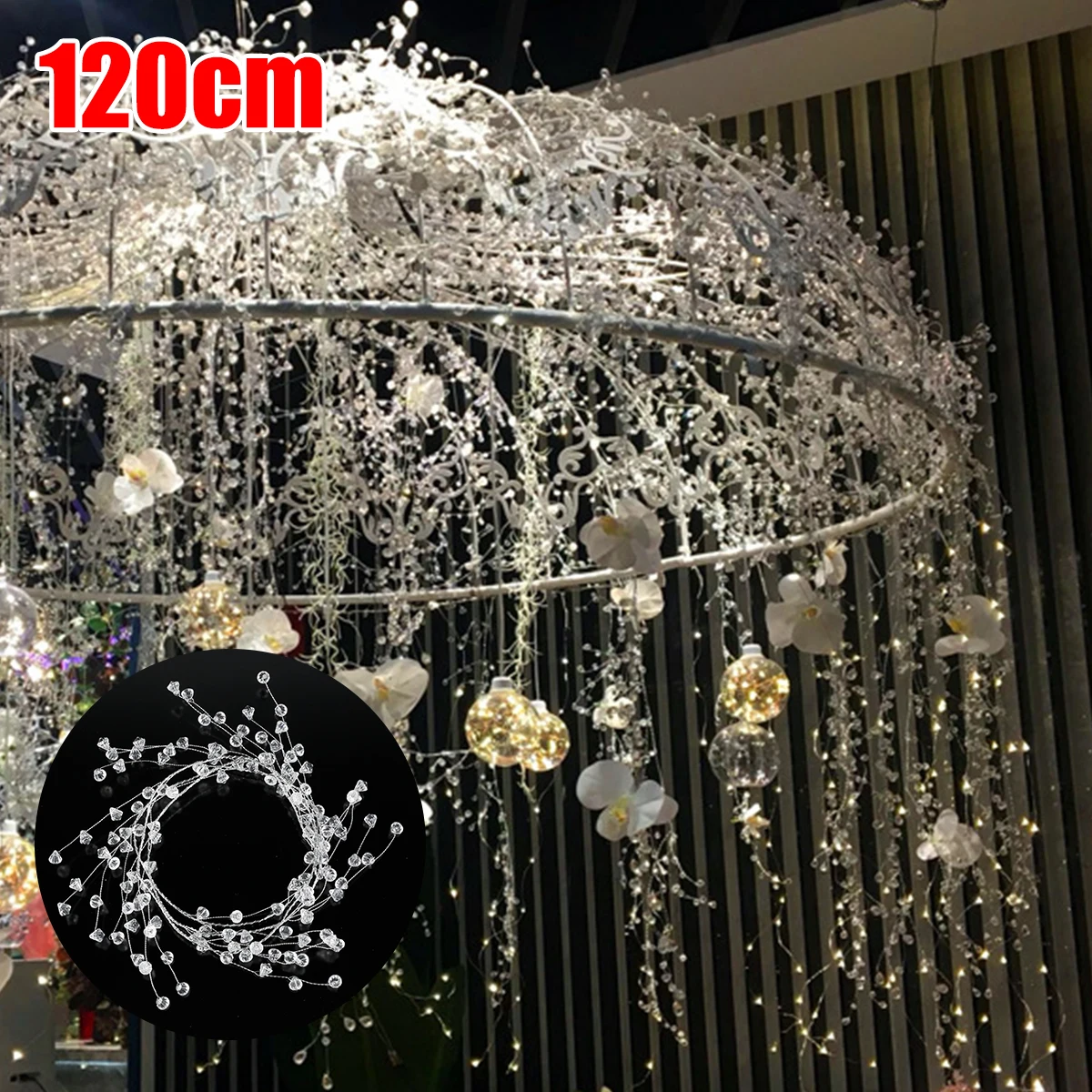 

DIY Acrylic Crystal Bead Hanging Clear Crystal Bead Curtain Garland Craft Jewelry Party Supplies for Wedding Party Decoration