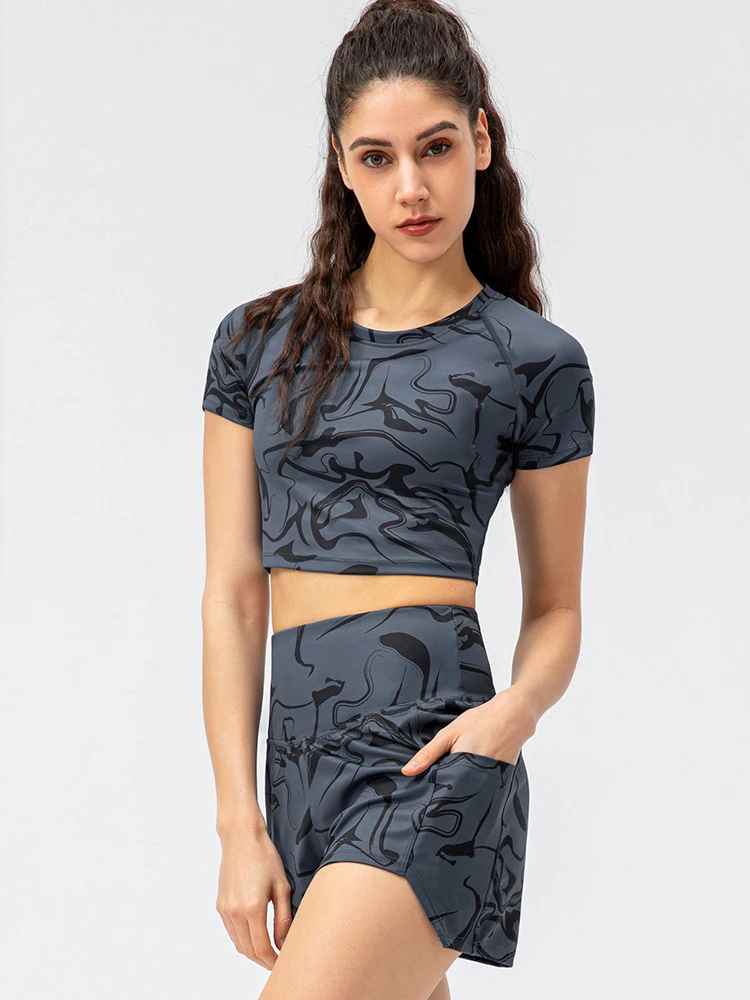 Summer Plus Size Sports Suit Women Quick Dry Yoga Tights Top And Loose High Waist Running Shorts Gym Clothing 2 Piece Tracksuit