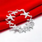 Женский браслет из серебра 925 пробы с тиснением в виде морской звезды