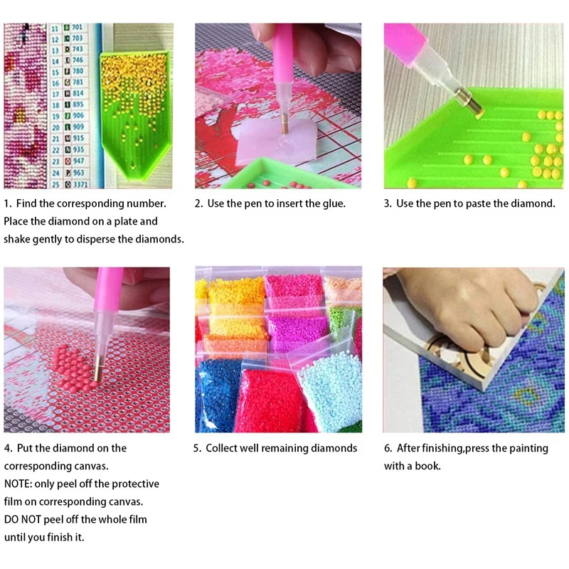 6 Sets 5D Diamond Painting By Numbers Art Dotz Flower Kits Full Drill For Adult Kids Housewarming Gifts 12X16 IN |