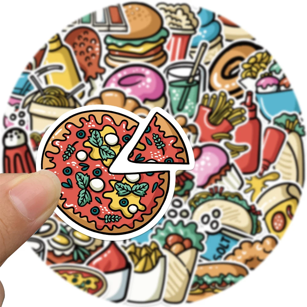 

10/20/44PCS Foods Cartoon Graffiti Stickers DIY Fridge Laptop Water Bottle Luggage Waterproof PVC Sticker Decal Kids Toys Gift
