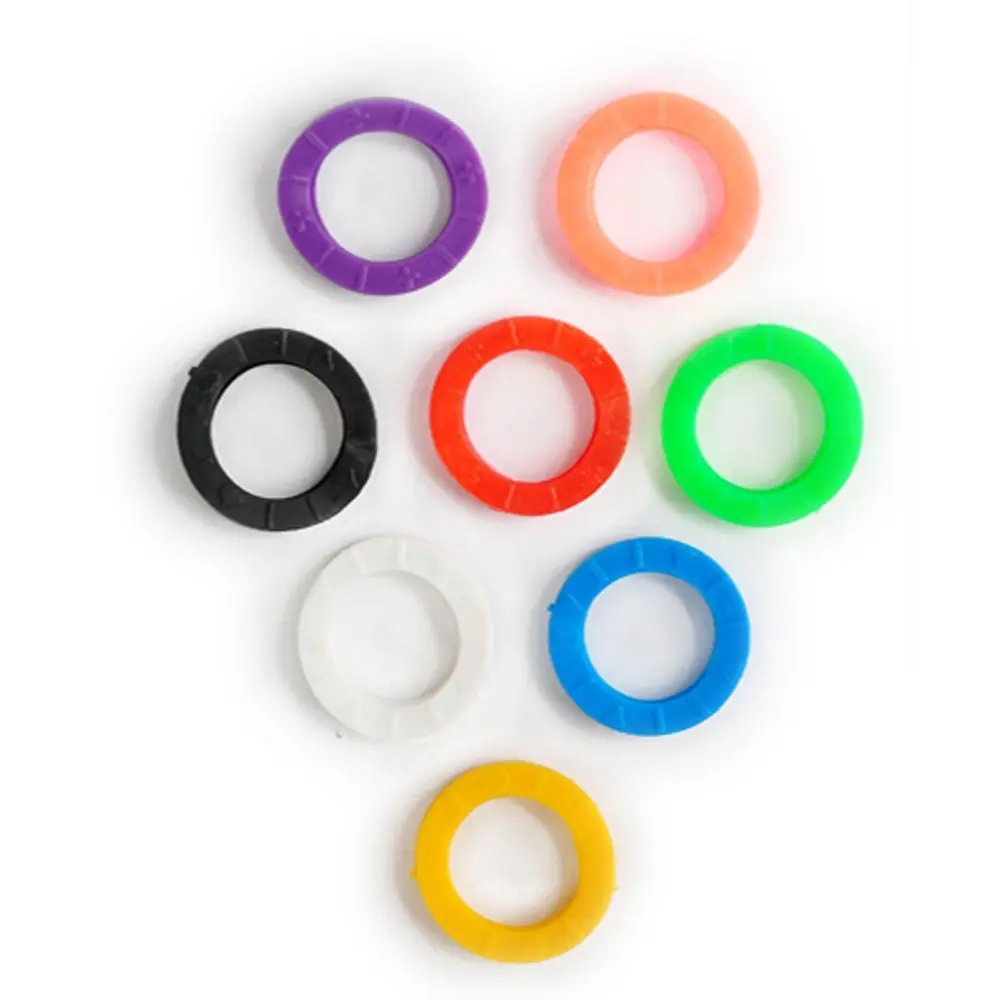 

8pcs Trendy 24mm*4mm Round 8pcs Home Keyring Silicone Key Covers Keys Cap