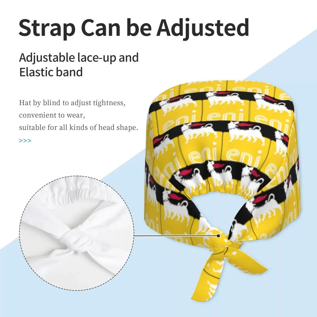 Фото Медицинская шапочка Agips Eni Racing Car Oil Scrub Hat, унисекс, регулируемая, для врачей, стоматологов и медперсонала №4