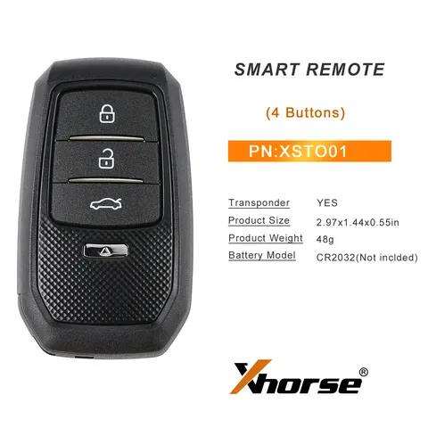 Xhorse XSTO01EN TOY.T Смарт-ключ для Toyota XM38 с поддержкой 4D 8A 4A — внешний вид товара