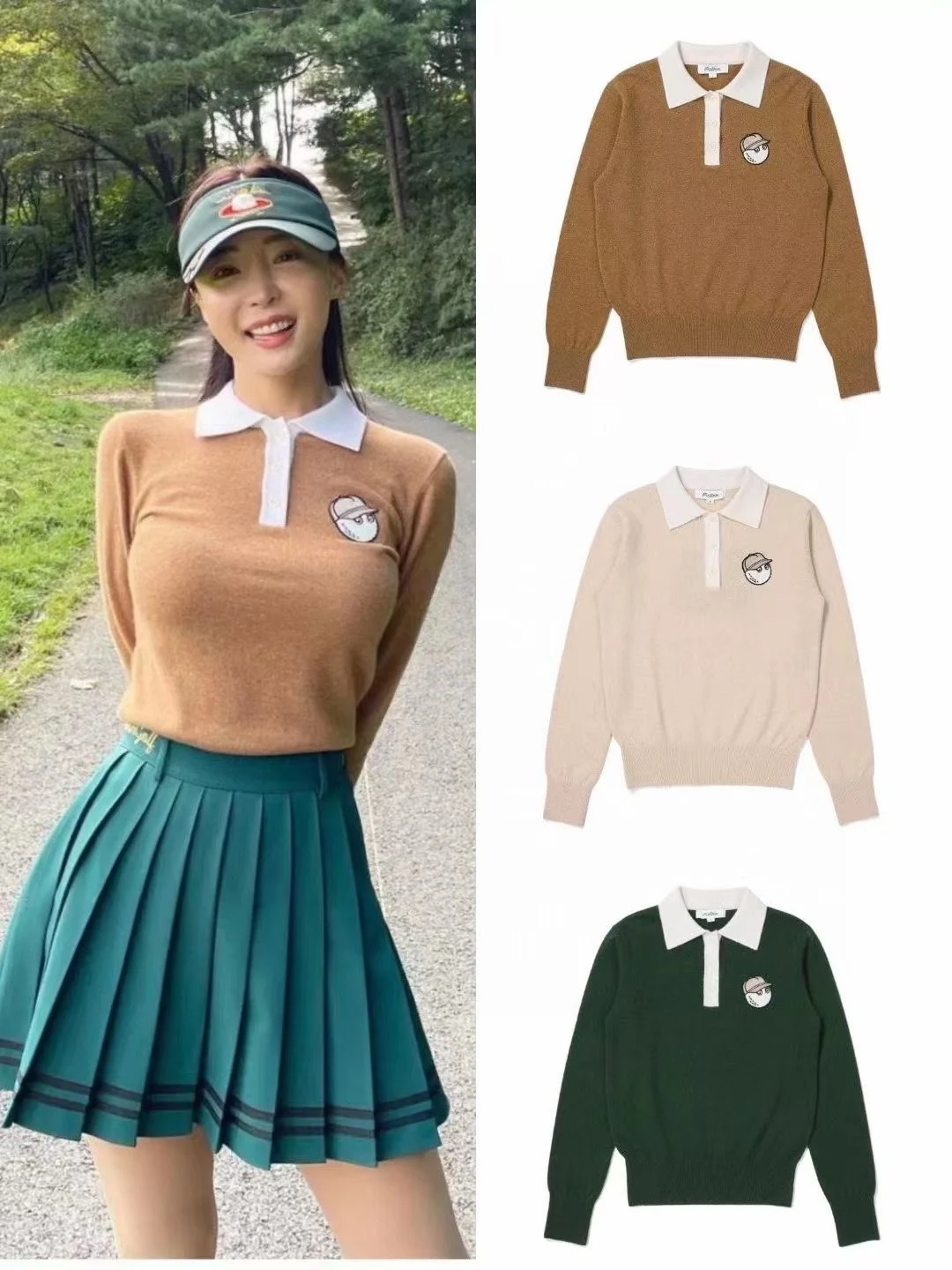 

Korean Original Golf Clothing Women's T-Shirt Polo Sweater GOLF Outdoor Korean Fit