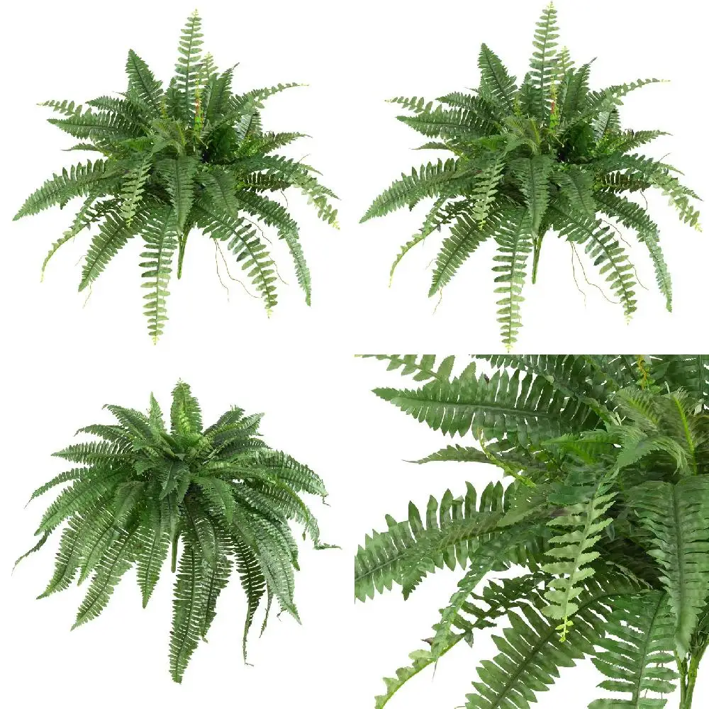 

. Original: Plastic/Polyester Boston Fern Artificial Plant (Set of 2), Green Revised: 2 Set of Vibrant Green Plastic/Polyester A