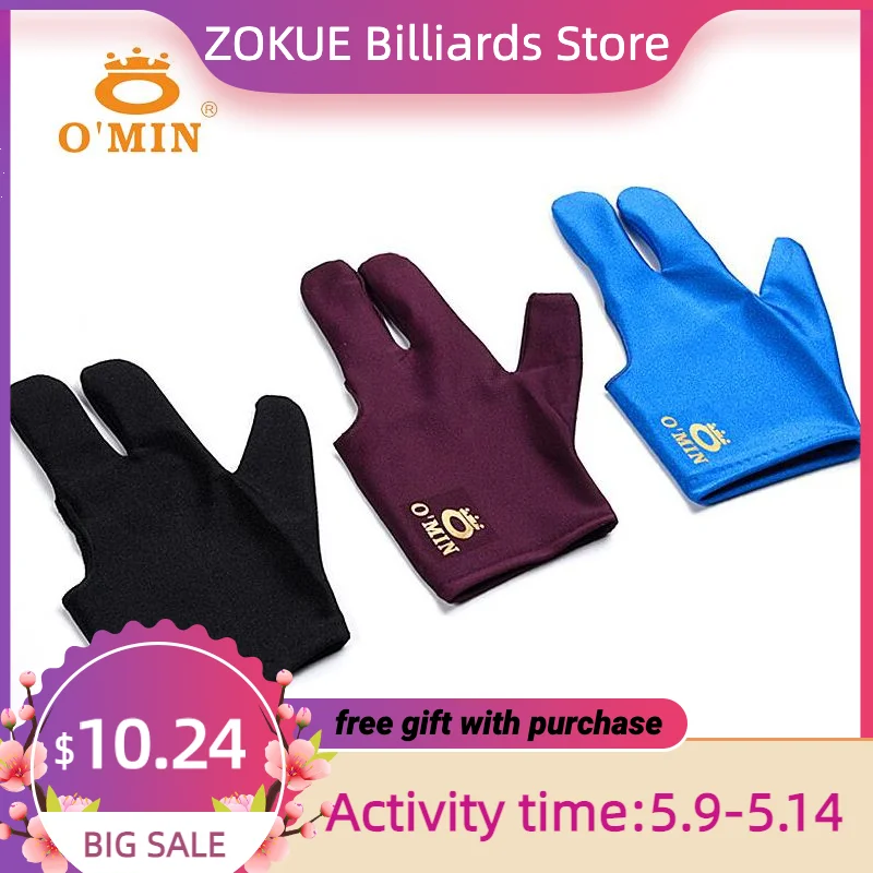 

Original O'min Billiard Pool Cue Gloves Snooker Cue Gloves Left-handed Durable Comfortable Professional Blilliards Accessories