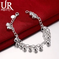 urpretty 925 sterling silver bells sounds bead chain bracelet for women wedding engagement party jewelry