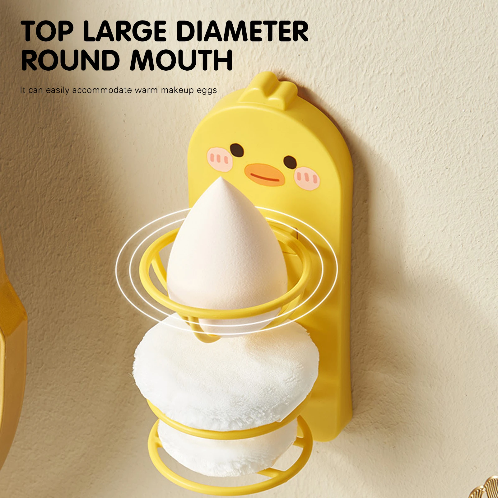 

Cute Sponge Egg Holder Wall Mounted Powder Puff Shelf Makeup Beauty Egg Storage Rack Compact Organizer Home Bathroom Accessories