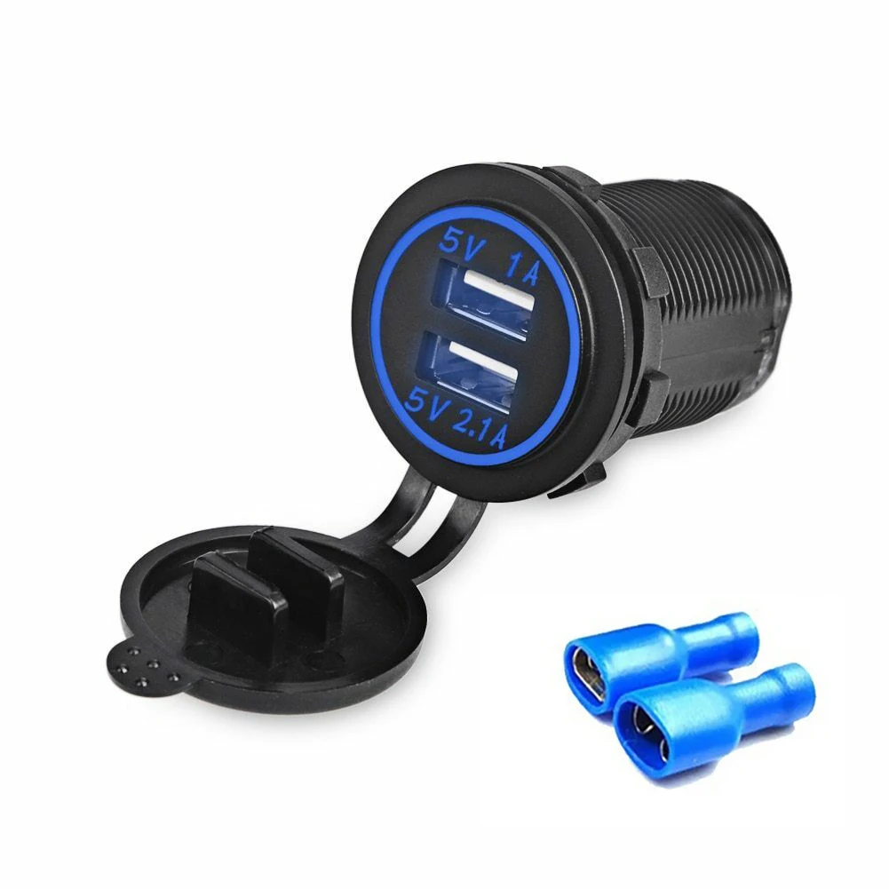 12 В-24 В Dual USB автомобильные аксессуары 5 В 3,1 А автомобильное зарядное устройство с панелью водонепроницаемый адаптер питания розетка для автомобиля морской мотоцикла