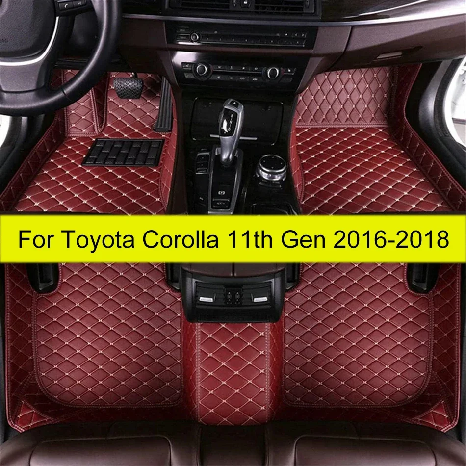 Car Floor Mats For Toyota Corolla 11th Gen. Hybrid 2016 2017 2018 Custom Foot Pads Automobile Carpet Cover Interior Accessories