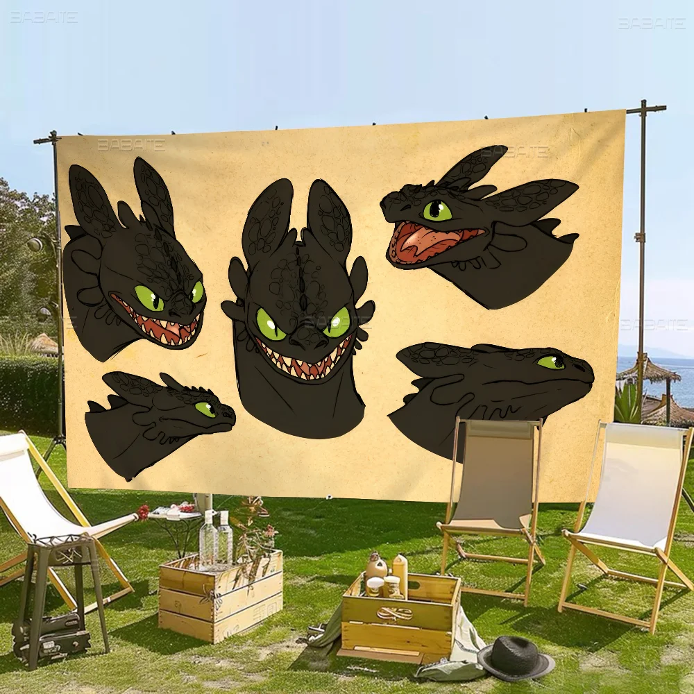H-How T-To T-Train T-Your D-Dragon Printed Large Flag Art Science Fiction Room Home Decor Banner