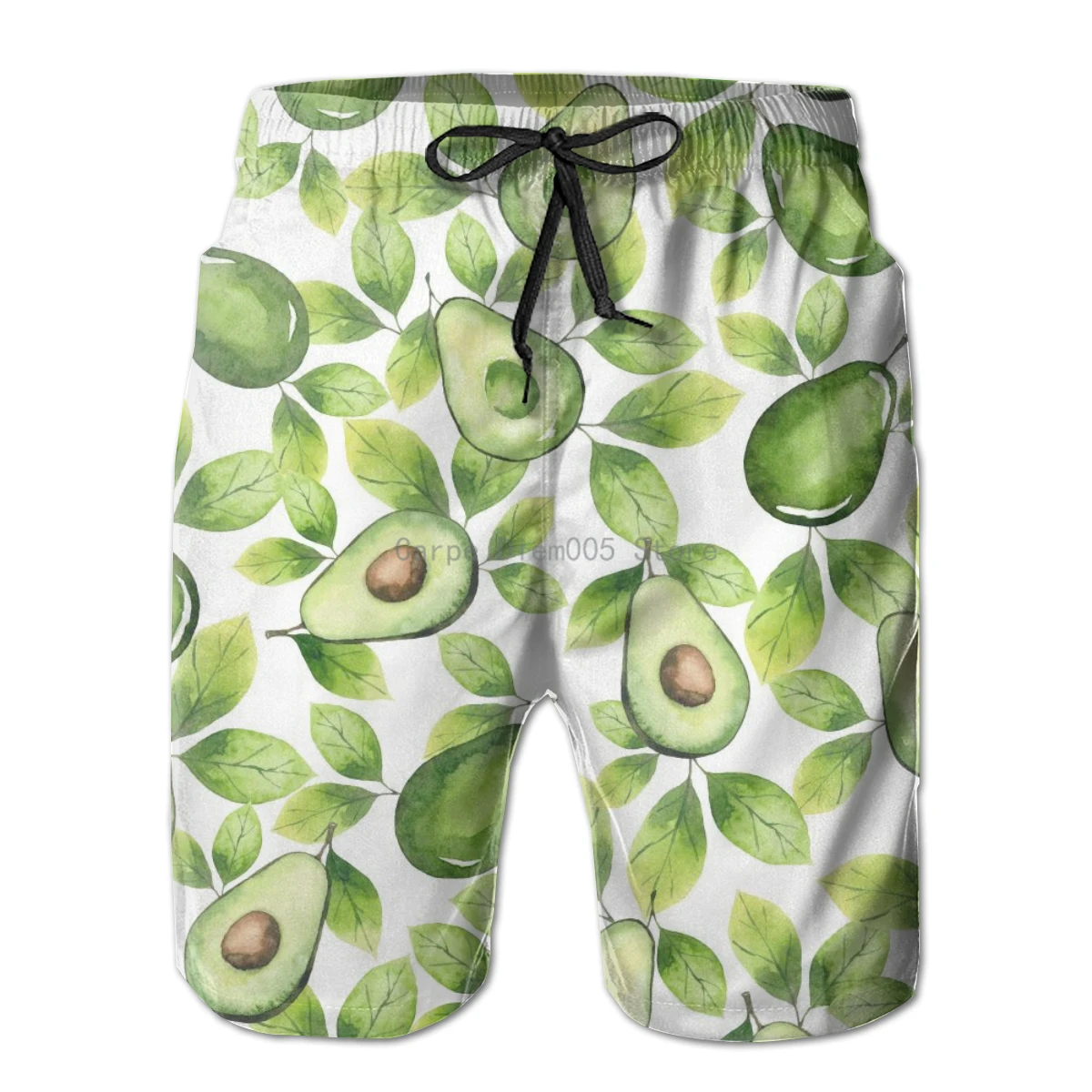 

Avocados And Leaves Watercolor Quick Dry Swimming Shorts For Men Swimwear Man Swimsuit Swim Trunks Summer Bathing Beach Wear