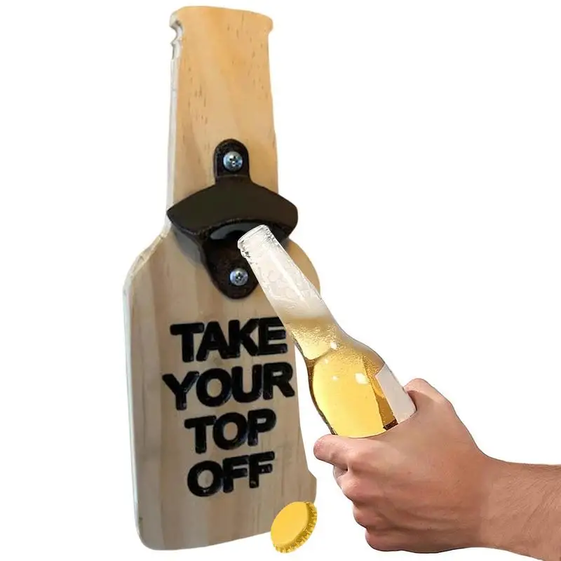 

Открывалка для бутылок с пивом, открывалка для бутылок с вставкой, настенный деревянный стиль, плоская панель, деревянные аксессуары для ке...