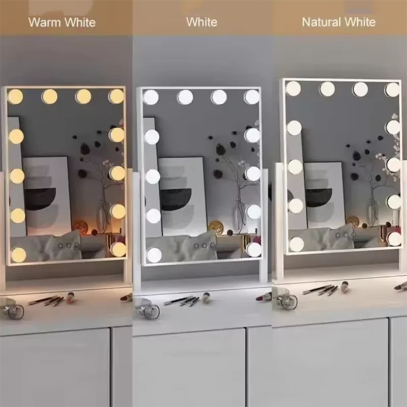 

Зеркало LED 2025 С USB-зарядкой И Настольной Лампой Для Ванной, Регулируемая Яркость, Настенное Крепление