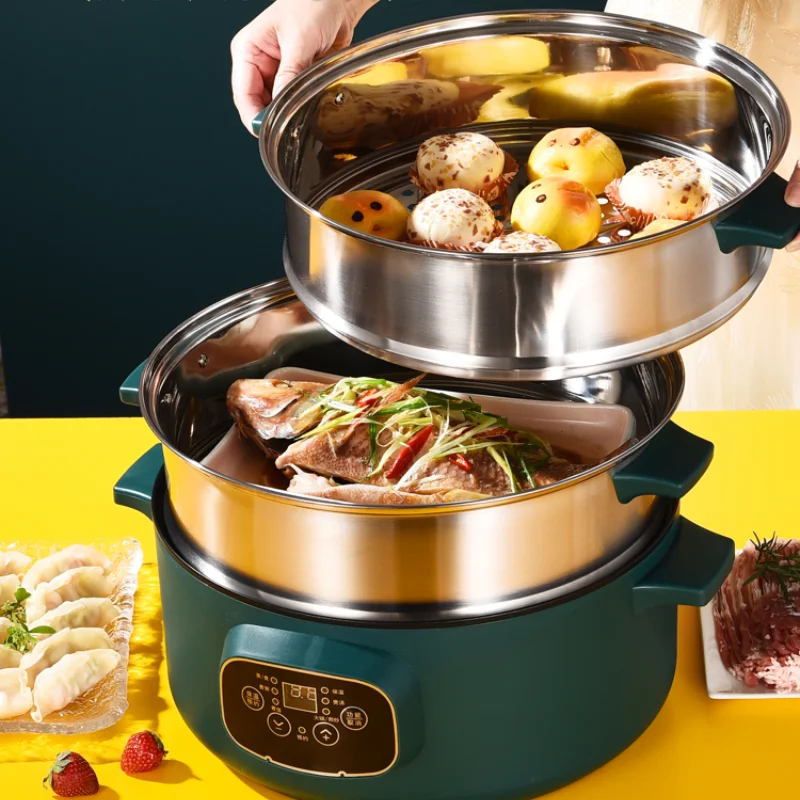 

Large Capacity Steamer Boilers Electric Rice Noodle Roll Home Three Layer Steam Pot Cooker Smart Ollas Cocina Cooking Pots 60CP