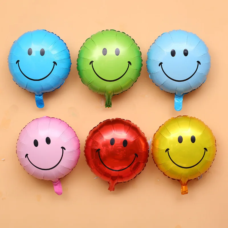 

1Pcs 18inch Smiling Face Aluminum Foil Balloons Wedding Children's Birthday Party Decoration Balloon Kids Toy Baby Shower Field