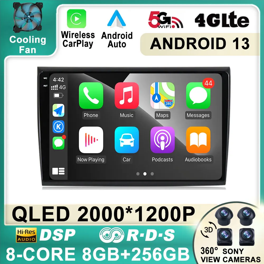 

Android 13 для Fiat Bravo 2007 2008 2009 2010 2011 2012 автомобильное радио мультимедийный плеер Навигация стерео Авто SWC GPS 4G DSP WIFI