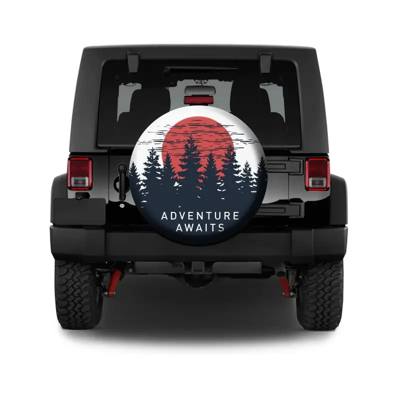 

Spare Tire Cover,Adventurer Camper RV Jeep Tire Cover, Personalized Custom Car Decoration, Without Camera Hole-Sun Forest