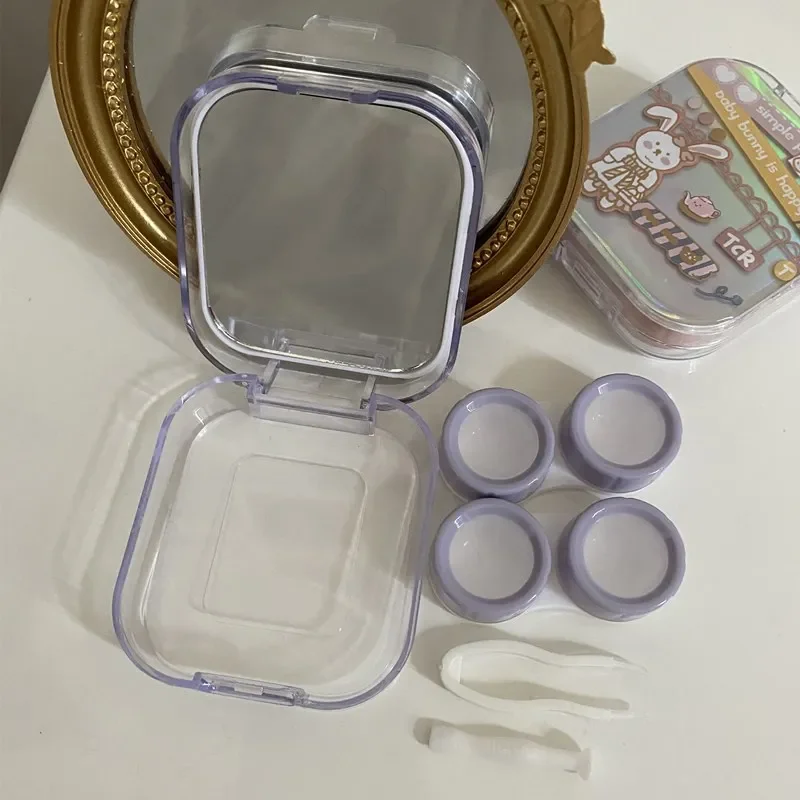 1 коробка для контактных линз герметичная и хранения с закругленными углами