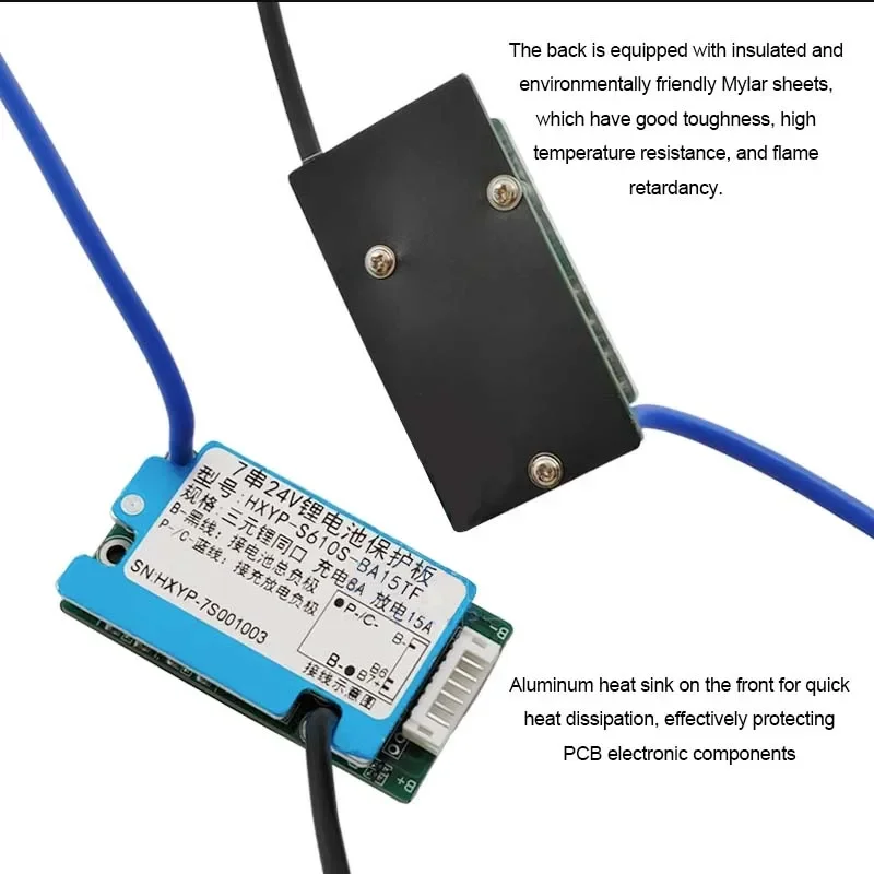 Фото HeltecBMS 6S 7S 8S 9S 10S BMS 36V 15A 20A Защитная плата 3,7 В 18650 литиевая батарея с контролем температуры/двигателем электрического велосипеда BMS №4