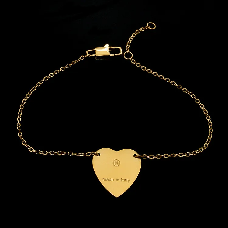 

Titanium Steel Jewelry Wholesale Letter Love Bracelet Women's Foreign Trade Peach Heart Bracelet