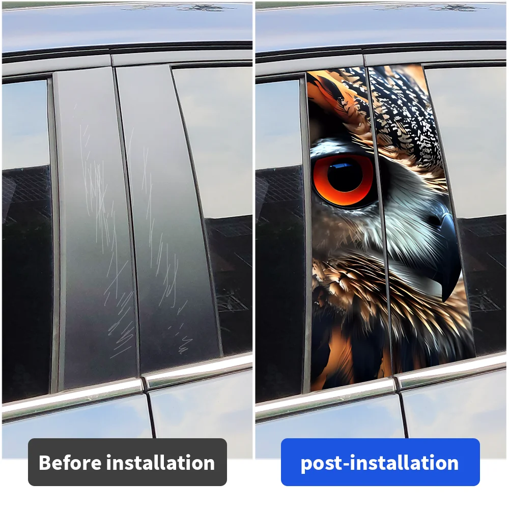 Наклейки на автомобиль с изображением совы забавные автомобильные стойки B