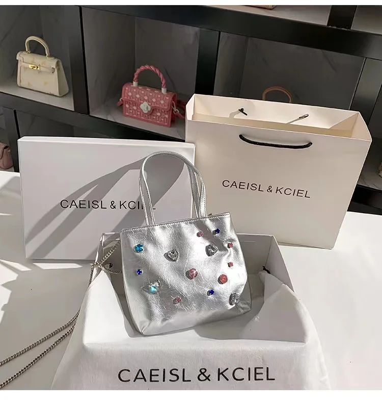 Luxury Designer Women's Handbag  Crystal Shiny Rhinestone Diamond Evening Bag Wedding Party Clutch Purse Shoulder Crossbody Bag