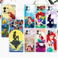 mermaid disney princess for xiaomi mi 12x 12 11 11t 11i 10t 10 pro lite ultra 5g 9t 9se a3 soft tpu transparent phone case