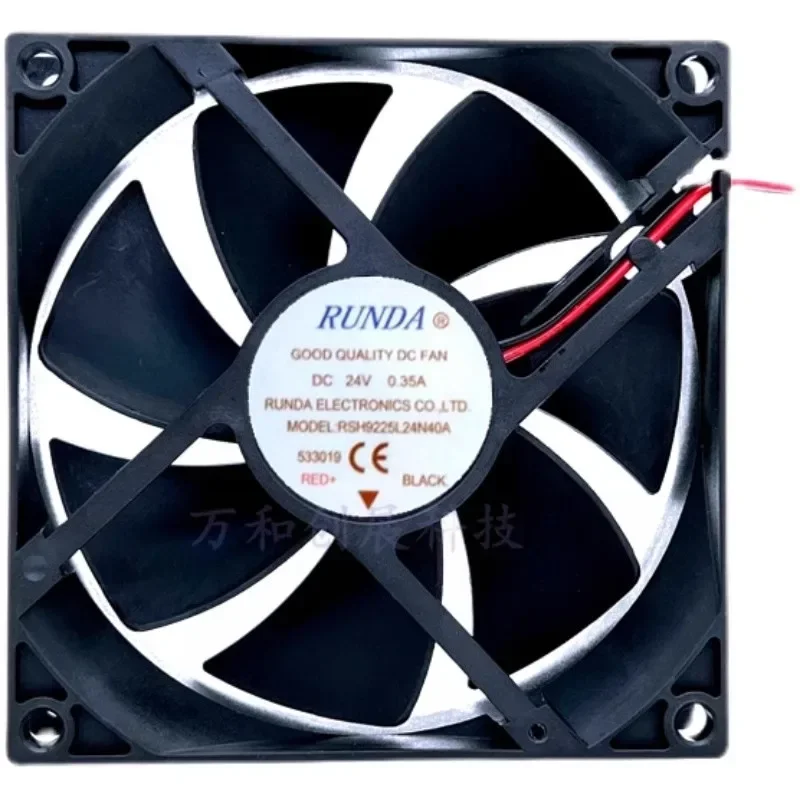 Фото Новый охлаждающий вентилятор для RUNDA RSH9225L24N41A/40A/38A 24V 0.35A 9225, бесшумный, для преобразователя частоты, 2-проводной, 9 см, 92x92x25 мм №1