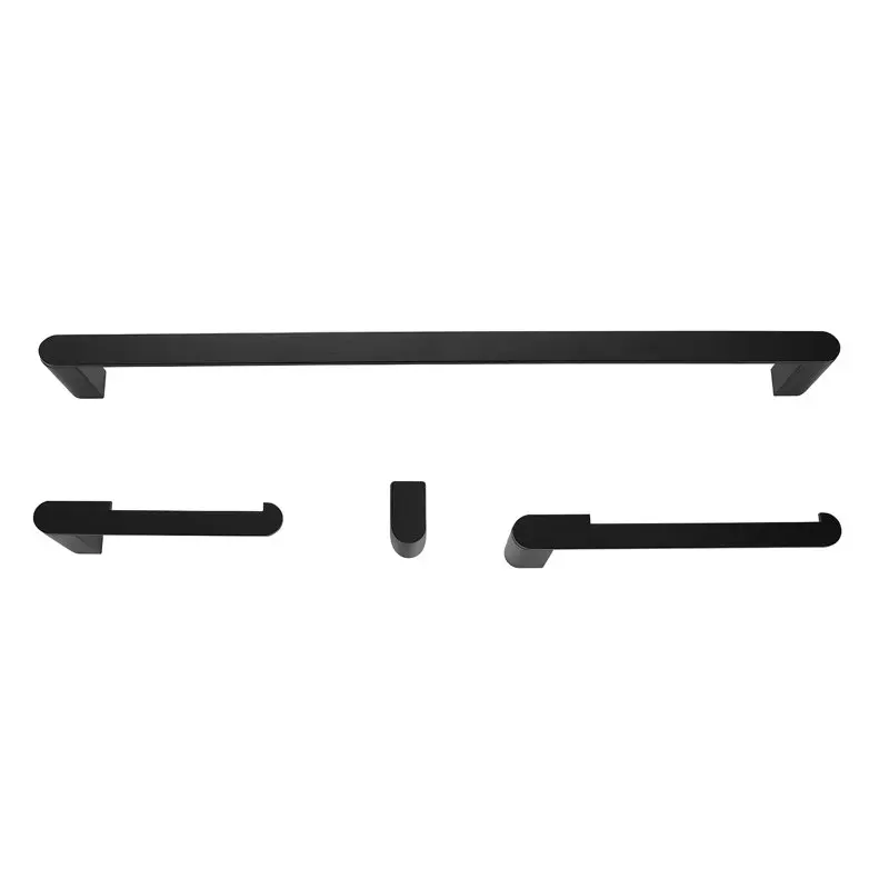 

Portofino 4-Piece Matte Black Bathroom Hardware Accessory Kit, 91004401