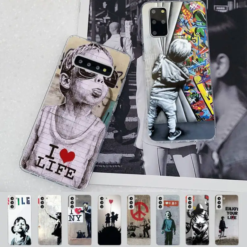 

Street Art Banksy Graffiti Phone Case for Samsung S21 A10 for Redmi Note 7 9 for Huawei P30Pro Honor 8X 10i cover