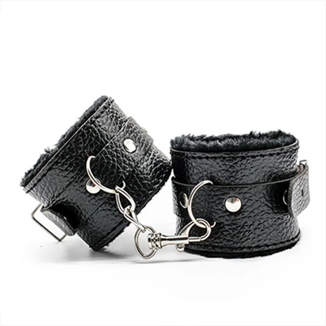 7pcs/set SM Bondage for Woman PU Leather Set Sex Handcuffs Footcuffs Whip Rope Eye Mask Blindfold Erotic Toys Couples 6