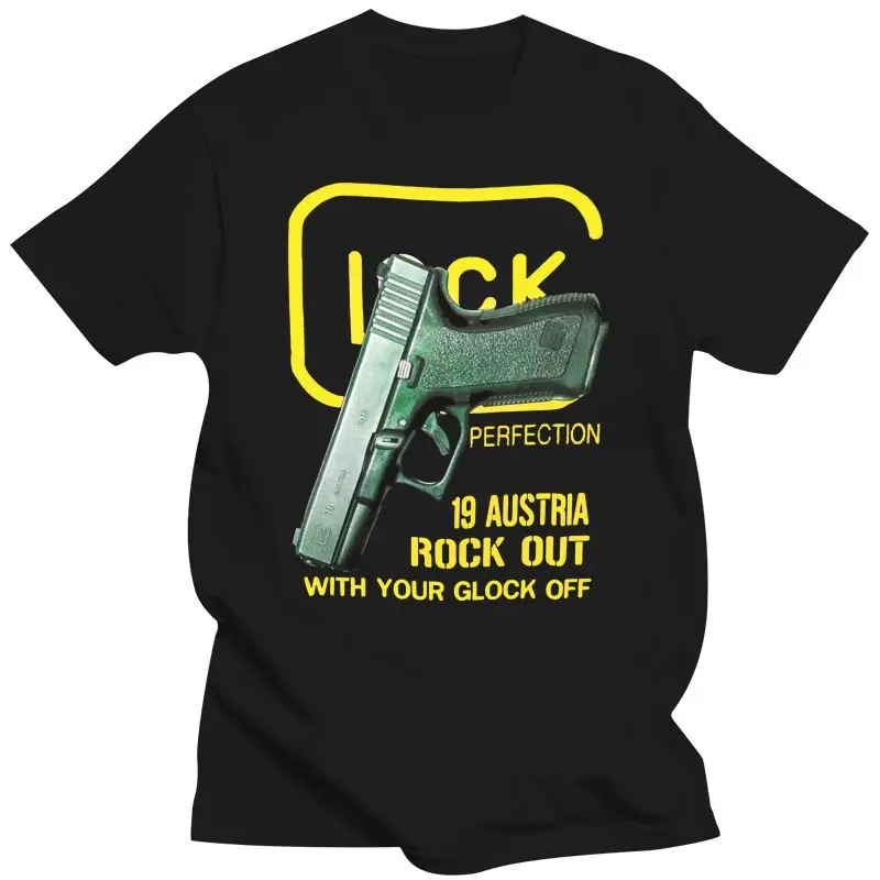Camiseta 3d Glock 19 para hombre, camiseta informal holgada con estampado de Austria Rock Out With Your Glock Off Gun, 2018