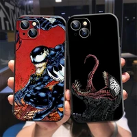 marvel venom phone case for iphone x xs xr xs max 11 11 pro 12 12 pro max for iphone 12 13 mini funda silicone cover black