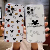 disney mickey mouse ultra thin clear phone case for apple iphone 11 12 13 pro 13 12 mini x xr xs max 6 6s 7 8 plus cover fundas