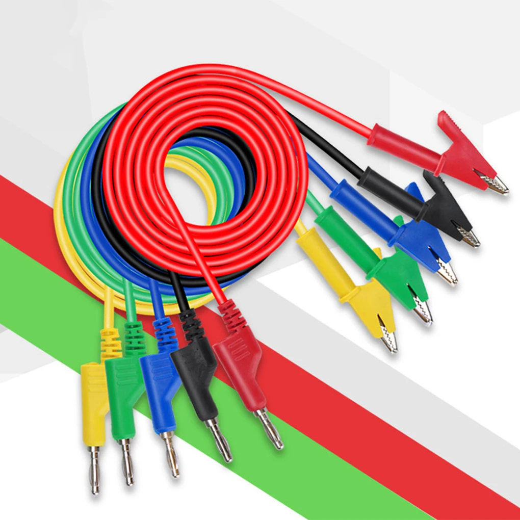 

1M Electric Banana Plug Multimeter Test Power Cable Portable Soft PVC Wire Electronic Cord Replacement Part Yellow