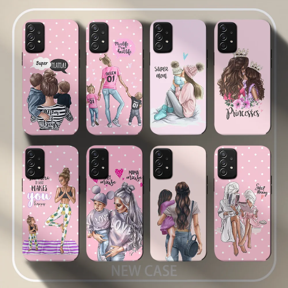 

Super Mom Baby Phone Case For Samsung Galaxy A 12 13 14 32 33 34 51 52 53 54 71 S 20 21 FE 22 23 Ultra Plus Cover