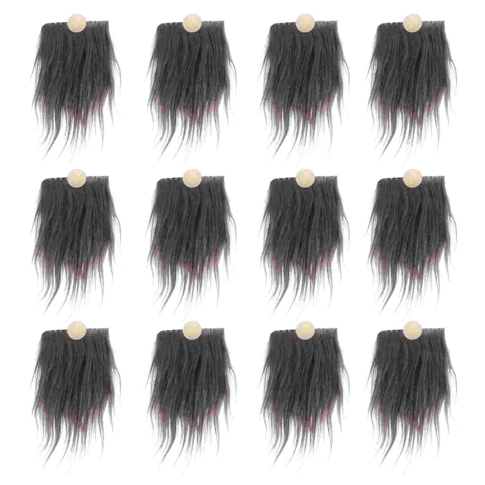 

12 Sets Shaggy Faux Fur Gnomes Beard Material Gnomes Making Accessories