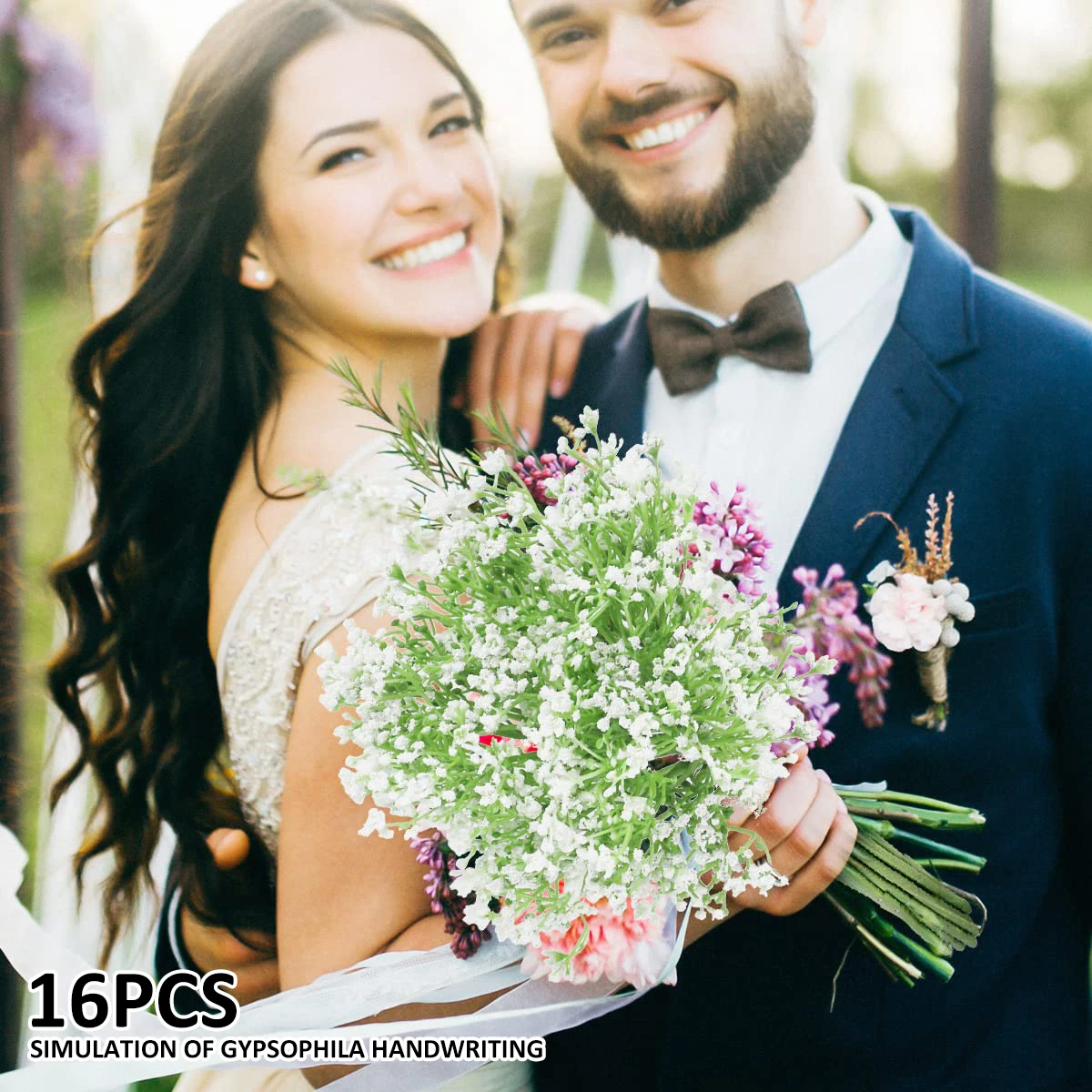 

16Pcs Artificial Baby Breath Flowers Fake Gypsophila Bouquets Realistic Faux Flower Stems Decorative Gypsophila Plant Flower