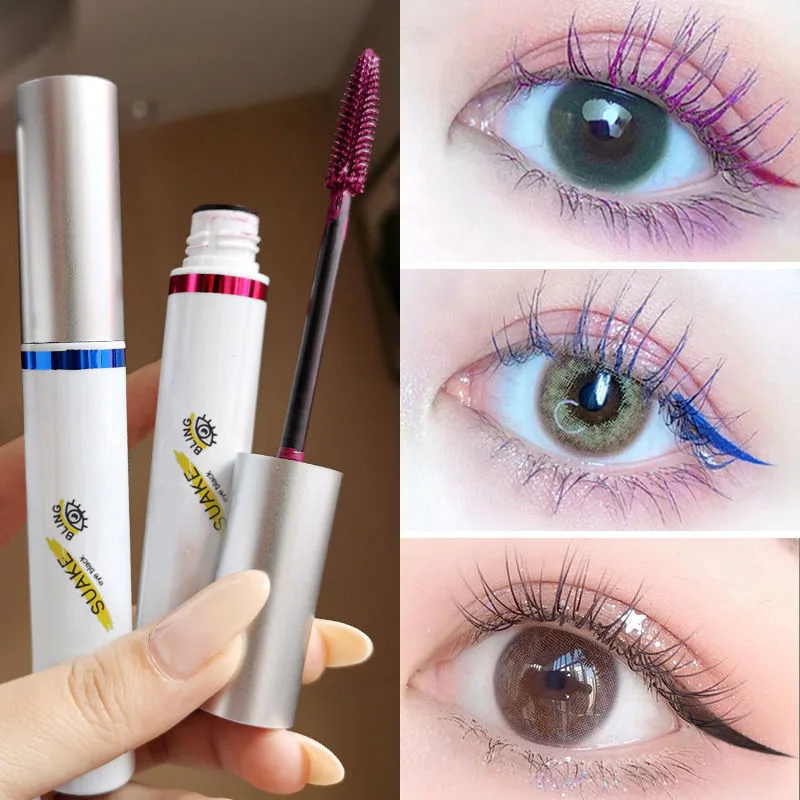 

Color Mascara Waterproof Fast Dry Long-lasting Curling Lengthening Eye Lashe Makeup Blue Pink Brown Black Party Color Mascara