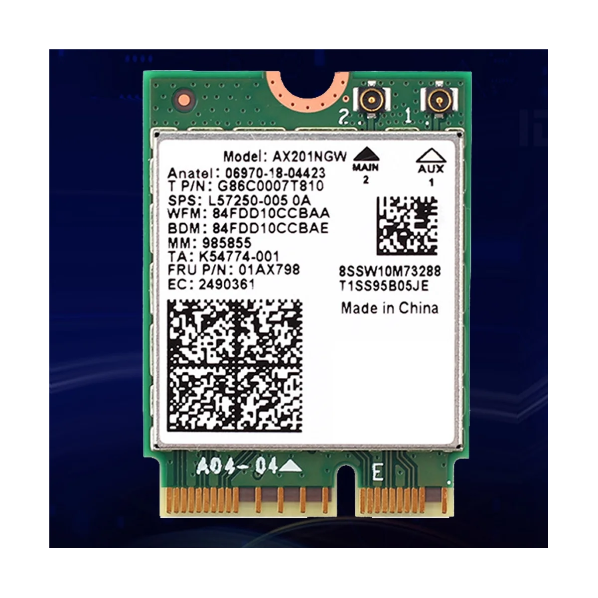 Wi-Fi 6 AX201 Bluetooth 5 0 Двухдиапазонная 2 4G/стандартная беспроводная сетевая карта NGFF